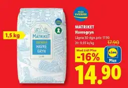 Lidl Matriket havregryn erbjuda