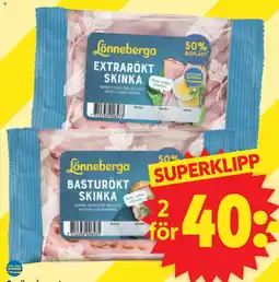 ICA Supermarket Lönneberga basturökt skinka erbjuda