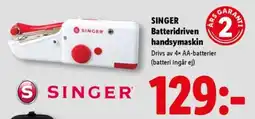 Lidl Singer batteridriven handsymaskin erbjuda