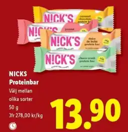 Lidl Nicks proteinbar erbjuda