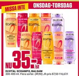 ÖoB ELVITAL SCHAMPO, BALSAM erbjuda