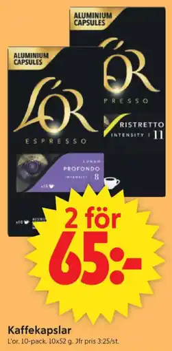 ICA Supermarket L'or kaffekapslar erbjuda