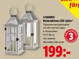 Lidl Livarno batteridriven led-lykta erbjuda