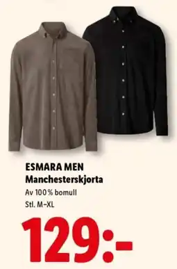 Lidl Esmara men manchesterskjorta erbjuda