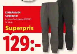 Lidl Esmara men cargobyxor erbjuda