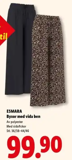 Lidl Esmara byxor med vida ben erbjuda