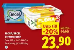Lidl Flora/Becel Bordsmargarin erbjuda