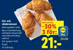 Lidl Lidl ost- och skinkcroissant erbjuda