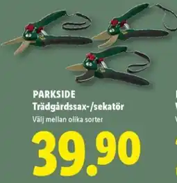 Lidl Parkside trädgårdssax-/sekator erbjuda