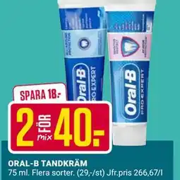 ÖoB ORAL-B TANDKRÄM erbjuda