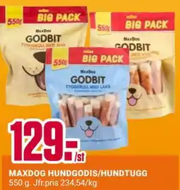 ÖoB MAXDOG HUNDGODIS/HUNDTUGG erbjuda