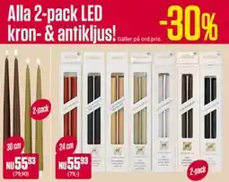 ÖoB Alla 2-pack LED kron- & antikljus! erbjuda