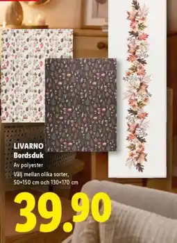 Lidl Livar no bordsduk erbjuda