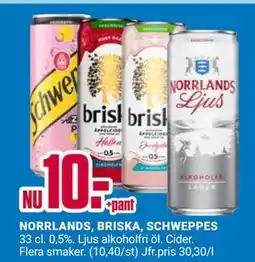 ÖoB NORRLANDS, BRISKA, SCHWEPPES erbjuda