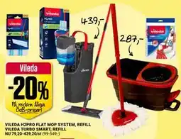 ÖoB VILEDA H2PRO FLAT MOP SYSTEM, REFILL VILEDA TURBO SMART, REFILL erbjuda