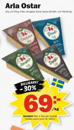 Pekås Arla Ostar, Medlemspris erbjuda