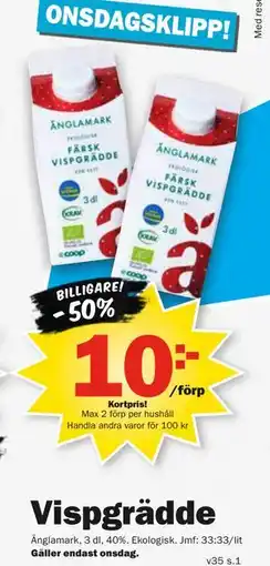 Pekås Vispgrädde, Medlemspris erbjuda