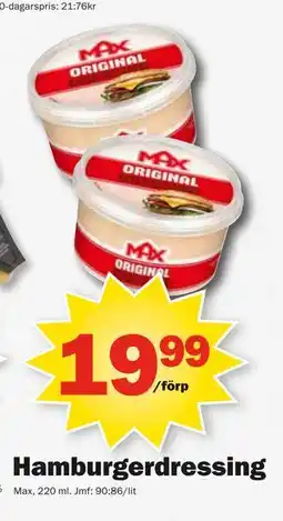 Pekås Hamburgerdressing erbjuda