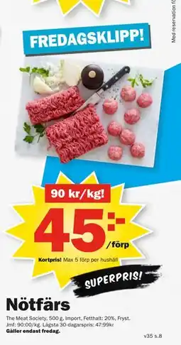 Pekås Nötfärs, Medlemspris erbjuda