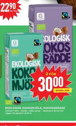 Willys EKOLOGISK KOKOSMJÖLK, KOKOSGRÄDDE erbjuda