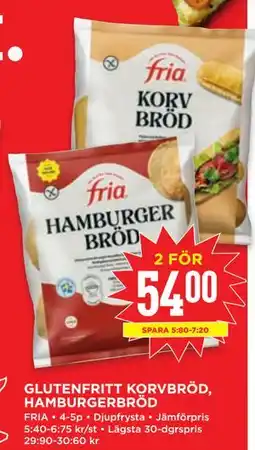 Willys GLUTENFRITT KORVBRÖD, HAMBURGERBRÖD erbjuda
