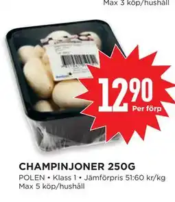 Willys CHAMPINJONER 250G erbjuda