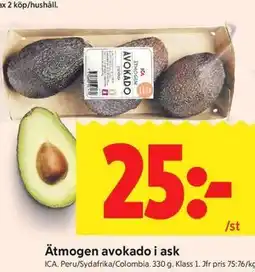 ICA Kvantum Ätmogen avokado i ask erbjuda