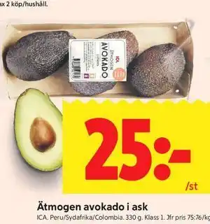 Ätmogen avokado i ask