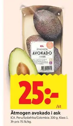 ICA Kvantum Ätmogen avokado i ask erbjuda