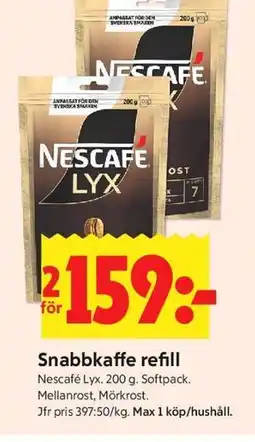 ICA Kvantum Snabbkaffe refill erbjuda