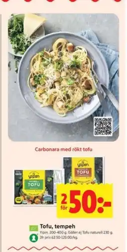 ICA Kvantum Tofu, tempeh erbjuda