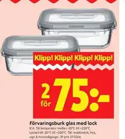 ICA Kvantum Förvaringsburk glas med lock erbjuda