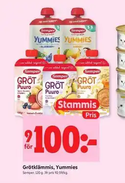 ICA Kvantum Grötklämmis, Yummies, Medlemspris erbjuda