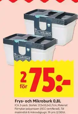ICA Kvantum Frys- och Mikroburk 0,8L erbjuda