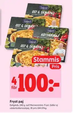 ICA Kvantum Fryst paj, Medlemspris erbjuda