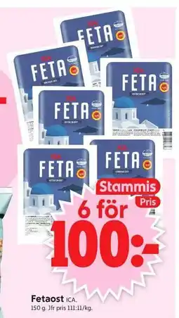 ICA Supermarket Fetaost, Medlemspris erbjuda