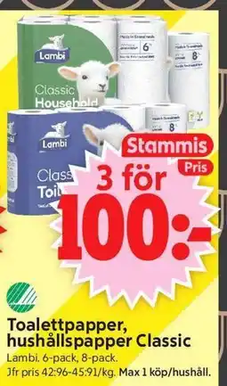 ICA Supermarket Toalettpapper, hushållspapper Classic, Medlemspris erbjuda