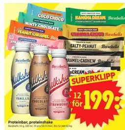 ICA Supermarket Proteinbar, proteinshake erbjuda