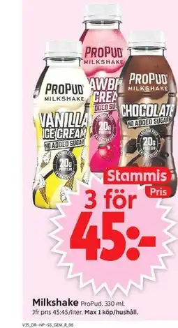 ICA Supermarket Milkshake, Medlemspris erbjuda
