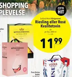 Citti Riesling eller Rosé Kvalitetsvin, EUR 11.99 erbjuda