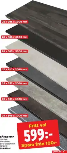 Jem&Fix BÄNKSKIVA erbjuda