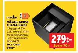 Jem&Fix VÄGGLAMPA MILDA KUBI erbjuda