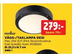 Jem&Fix VÄGG-/TAKLAMPA DESI erbjuda