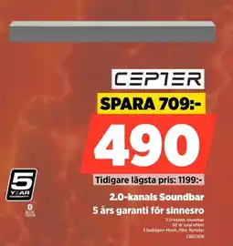 Power Cepter 2.0-kanals Soundbar erbjuda
