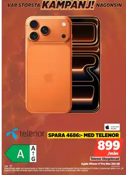 Power Telenor Apple iPhone 17 Pro Max 256 GB erbjuda