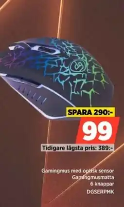 Power Gamingmus med optisk sensor erbjuda