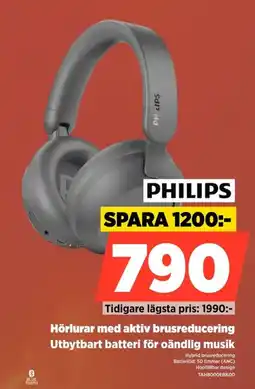 Power Philips hörlurar med aktiv brusreducering erbjuda