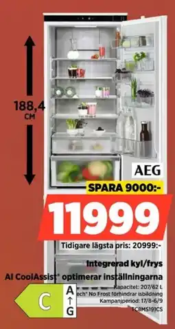 Power Aeg integrerad kyl/frys erbjuda