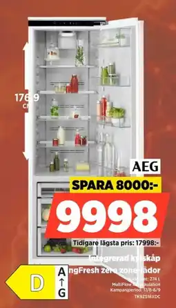 Power Aeg integrerad kylskåp erbjuda