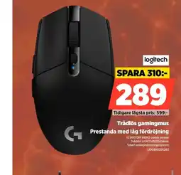 Power Logitech trådlös gamingmus erbjuda